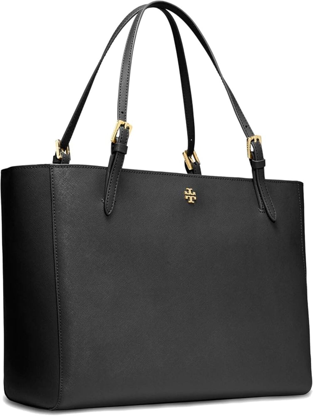Tory Burch York Buckle Tote Black Saffiano Leather Large Work Bag